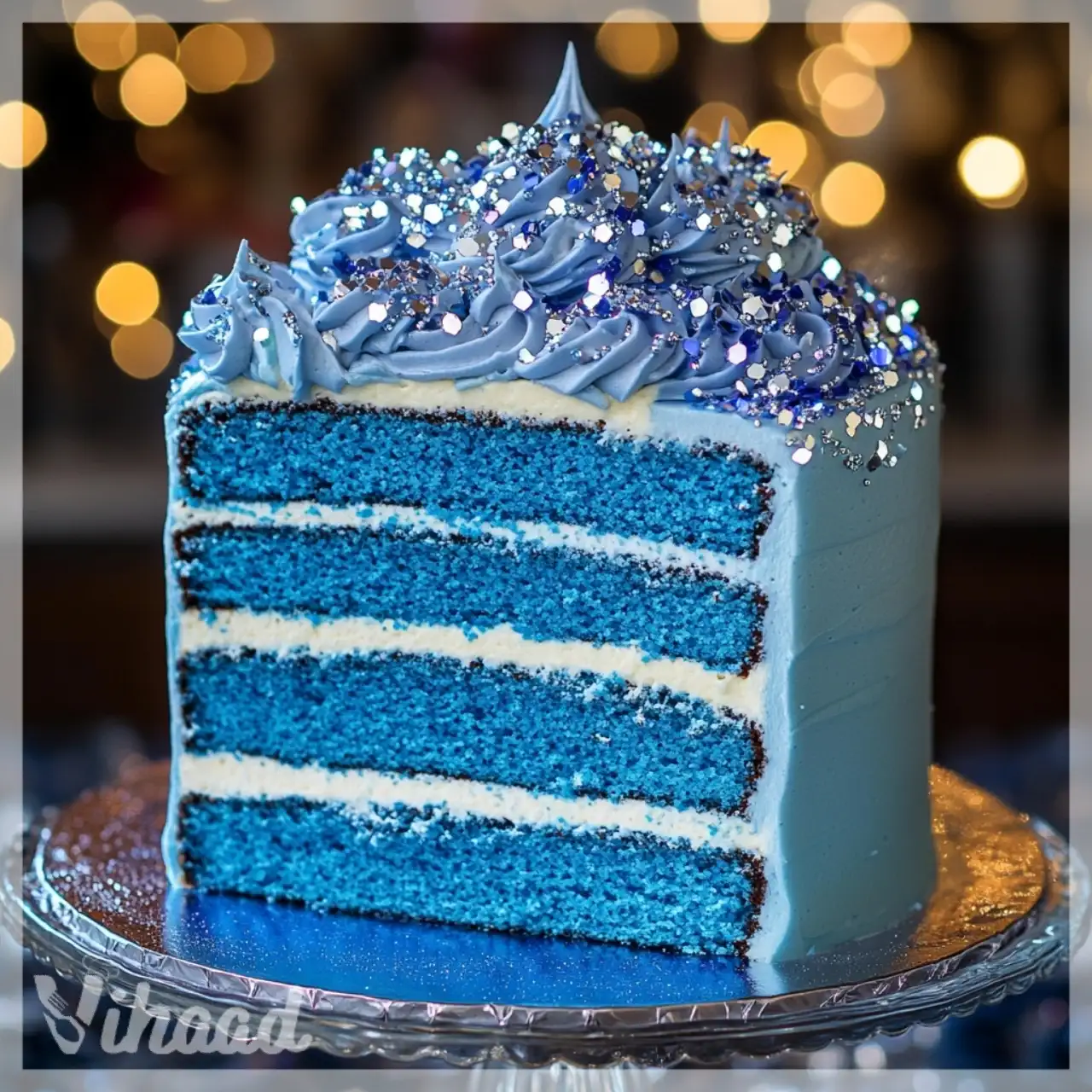 Pastel azul y plateado ¡Descubre su magia y sabor!